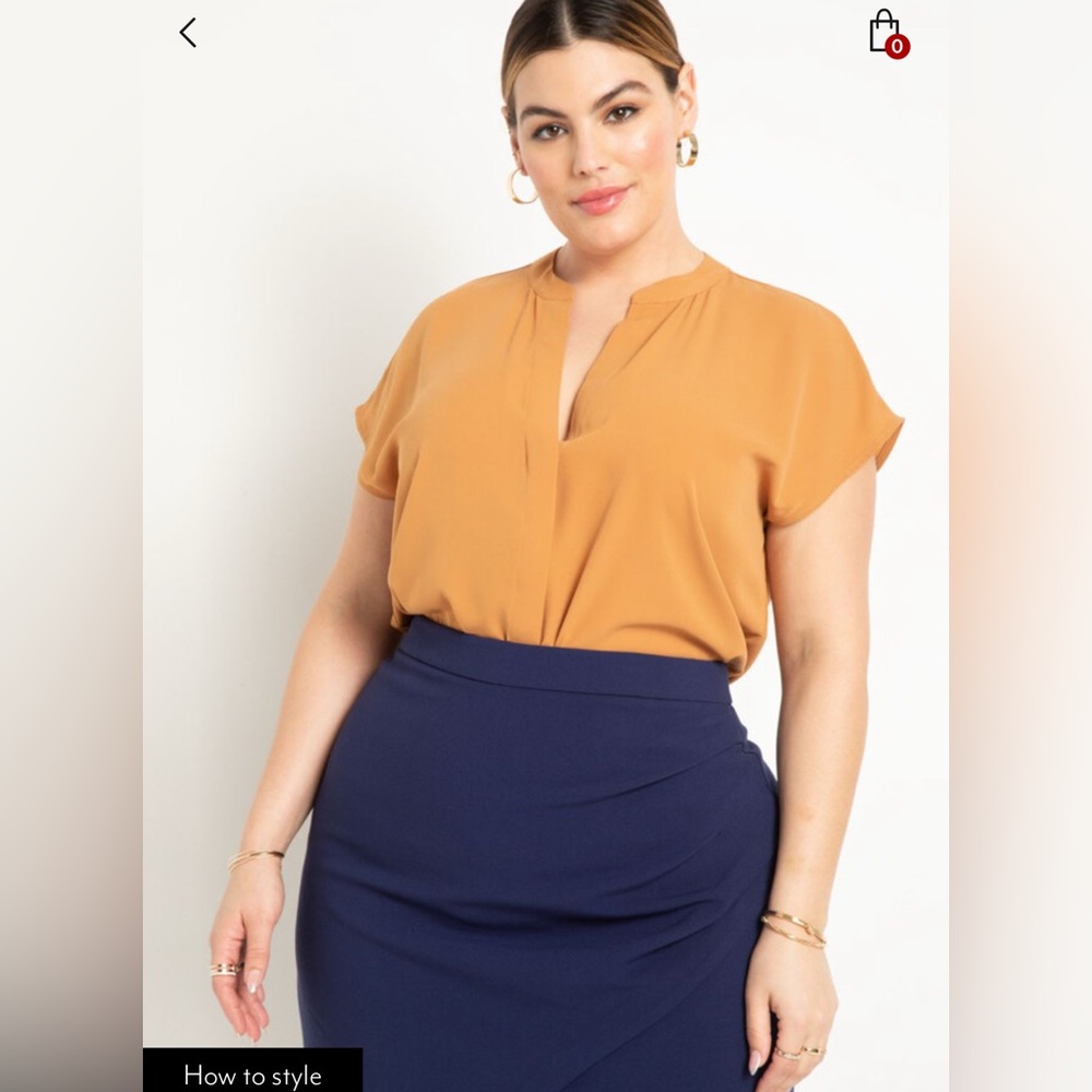 Eloquii Women's Blouse in Biscuit